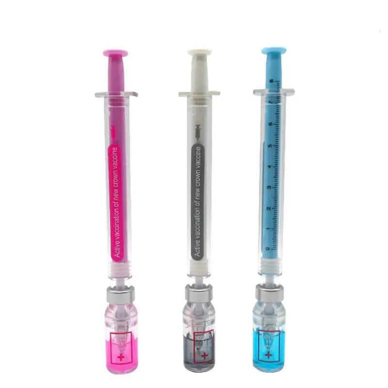 20Pcs Cute Kawaii Novelty Nurse Needle Syringe Shaped Highlighter Marker Marker Pen Stationery School Supplies