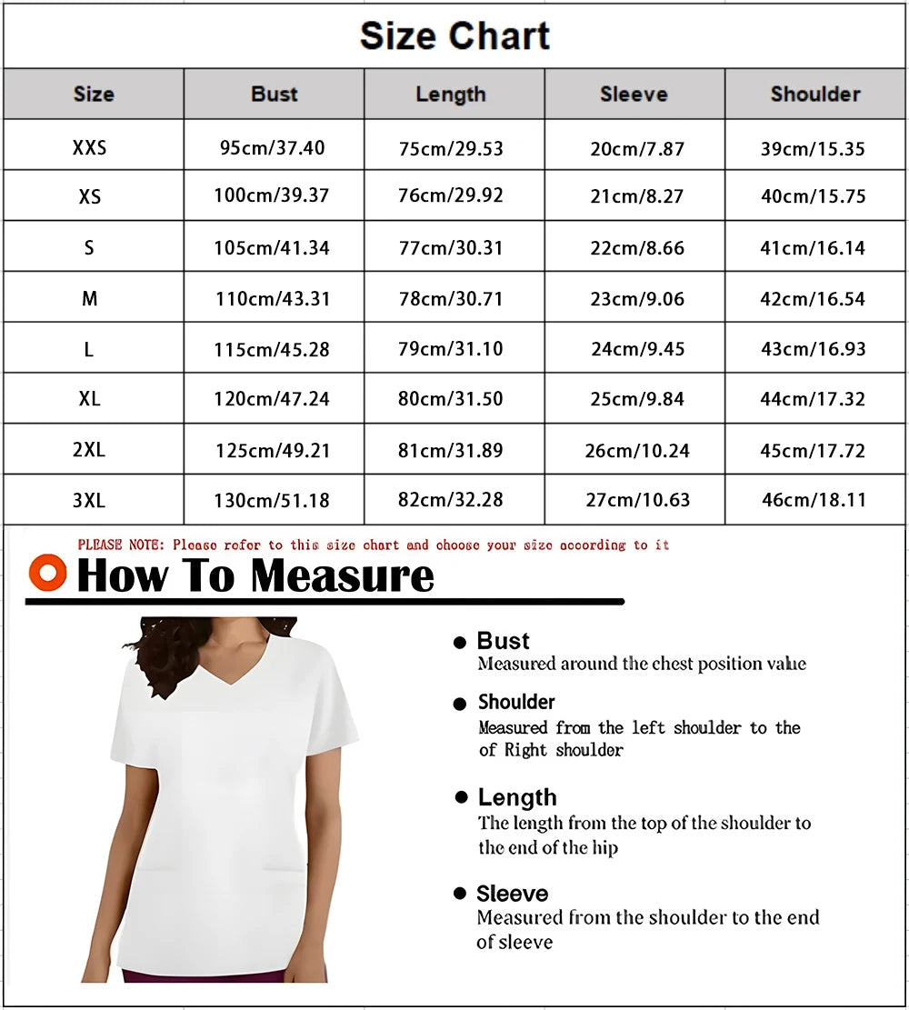 Nurse Uniform Women Valentines Day Love Print Gradient Short Sleeve Pocket Work Shirt Tunics Uniform Medical Nursing Scrubs Tops