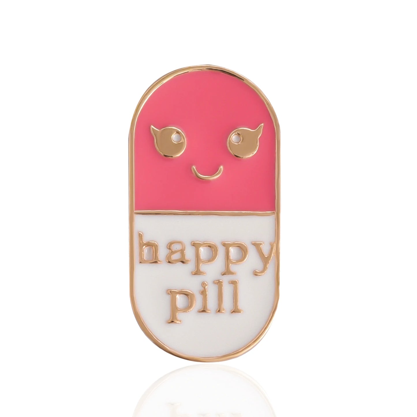 Cute Smile Pills Capsule Enamel Brooch Medical Fun Jewelry for Nurse Doctor Graduation Student Jacket Pins Badge Accessories