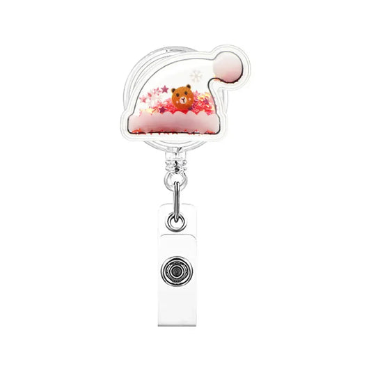 Cute Christmas Snowman Candy Santa Claus Retractable Nurse Badge Reel Clip Students Doctor ID Card Holder for Christmas's Day