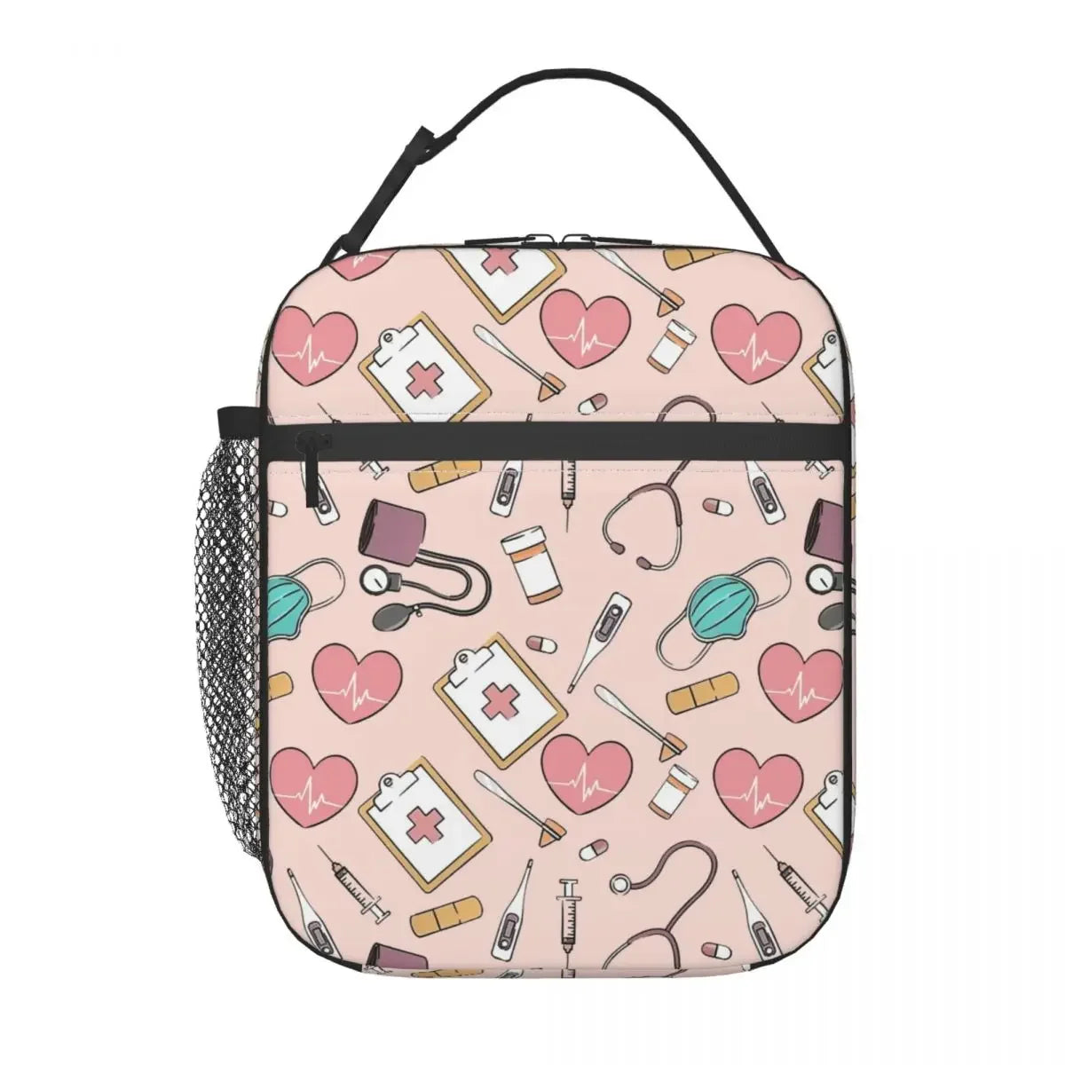 Cute Nurse Lunch Bags Merch Doctor Dentist Theme Food Box Thermal Cooler Insulated Lunch Box For Work Office Nurse Accessories