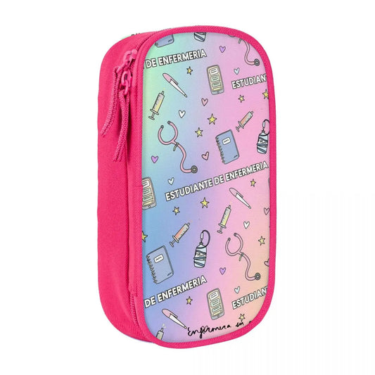 Colorful Enfermera En Apuros Pencil Cases Nurse Pen Holder Bag for Student Large Storage School Supplies Cosmetic Pencil Pouch