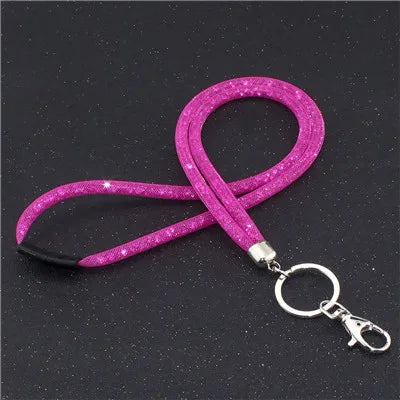 NECK RHINESTONE CRYSTAL LANYARD& RETRACTABLE ID NAME BADGE REEL PHONE KEY HOLDER Pendant Necklace