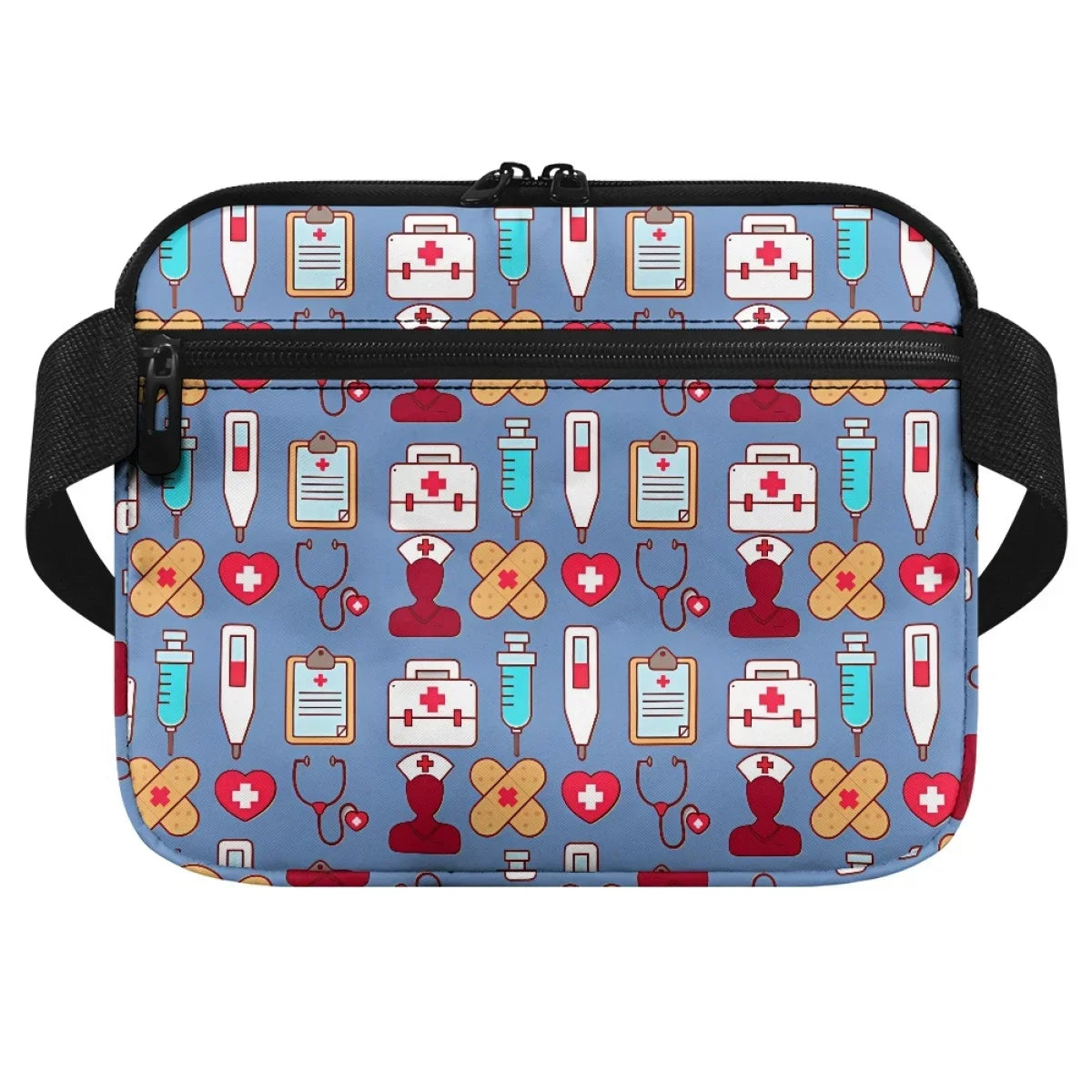 Healthcare Medical Equipment Heartbeat Print Nurse Belt Bag Fanny Pack Organizer Pouch Adjustable Waist Strap Hip Bags Sac Femme