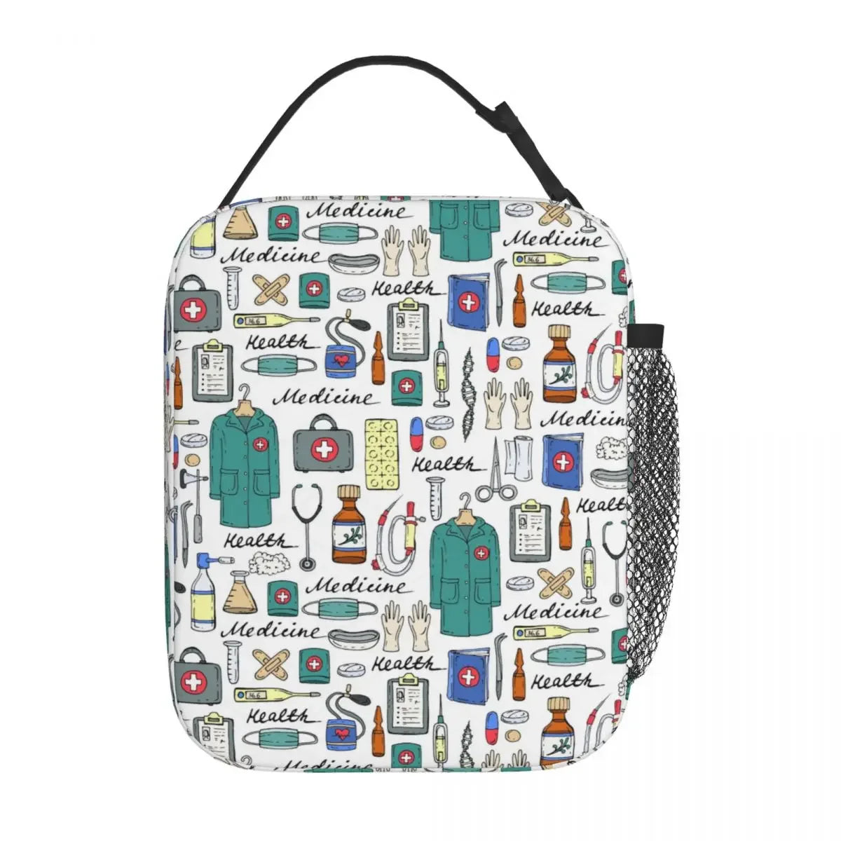 Cute Nurse Lunch Bags Merch Doctor Dentist Theme Food Box Thermal Cooler Insulated Lunch Box For Work Office Nurse Accessories