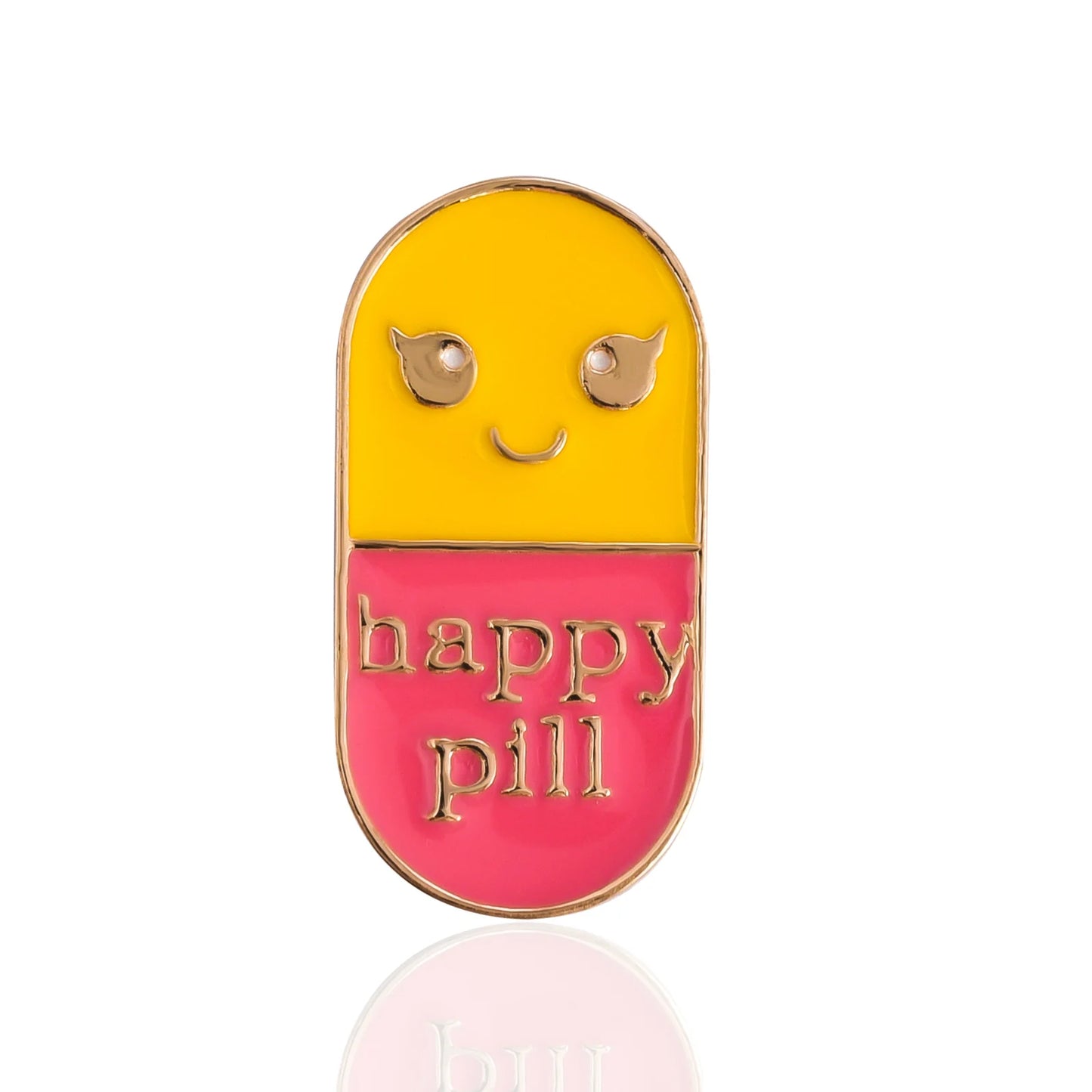 Cute Smile Pills Capsule Enamel Brooch Medical Fun Jewelry for Nurse Doctor Graduation Student Jacket Pins Badge Accessories