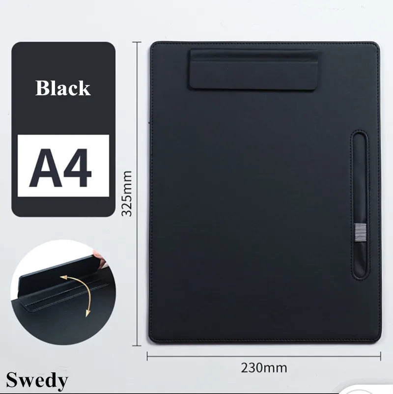 A4 325x230mm PU Leather Magnetic File Clip Board Foldable Menu Paper Holder Nursing Writing Pad Clipboard