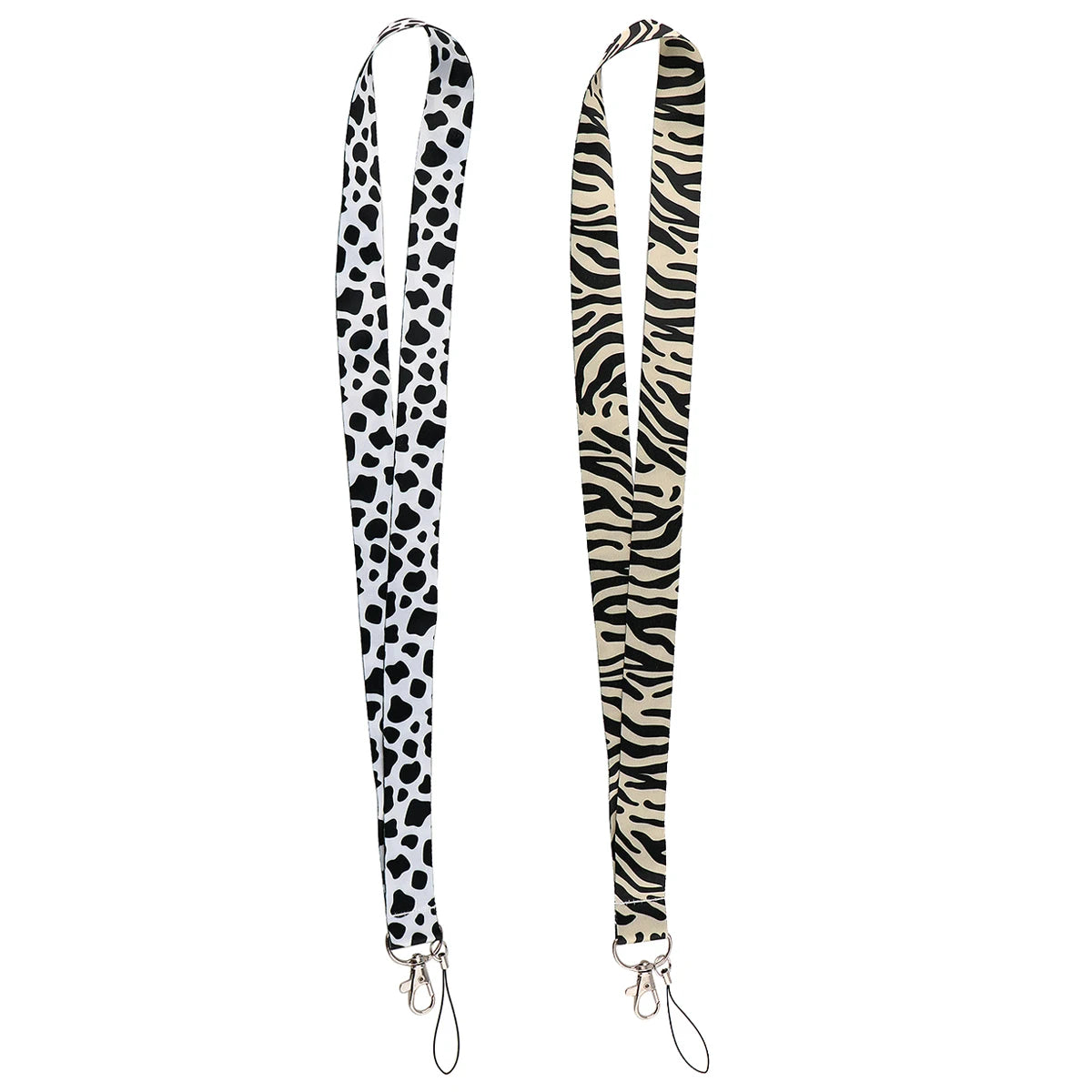 Cute Zebra Cow Pattern ID Card Holder Lanyard Credential Holders Neck Straps Women Badge Holder Keychains Phone Accessories