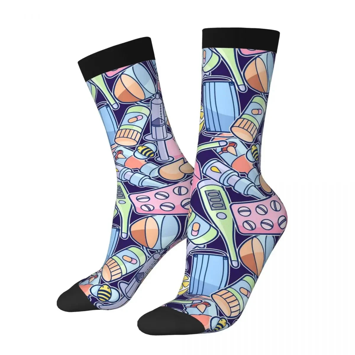 Cute Hospital Medical Pattern Gift For Nurses And Doctors Socks Harajuku Super Soft Stockings All Season Long Socks Accessories