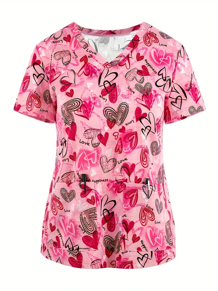 Hospital Nursing Scrub Top Printed Cotton Uniform High-quality Doctor Surgical Gown Hospital Accessories Pediatric Clinical Tops