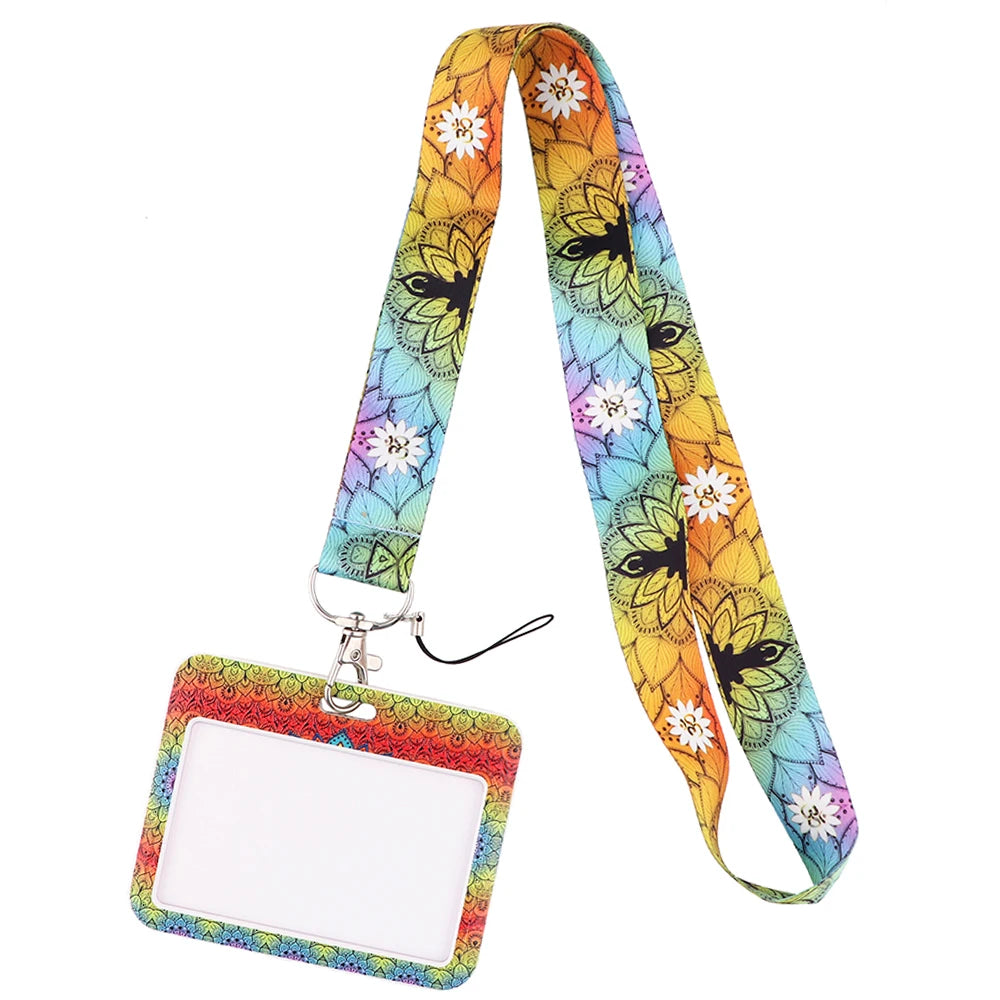 YL725 Wholesale Office Id card holder Pretty Neck Strap lanyards id badge holder Card Cover Key Chain Doctor Nurse Accessories