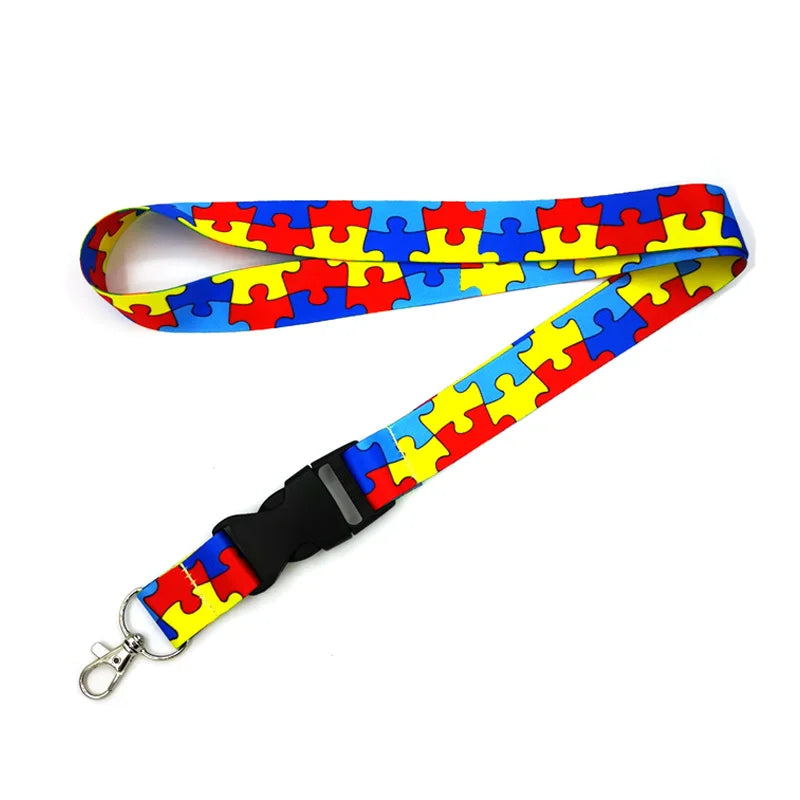 Autism Awareness Cute Cards Cover Lanyard Retractable Student Nurse Badge Reel Clips Cartoon ID Card Badge Holder accessories