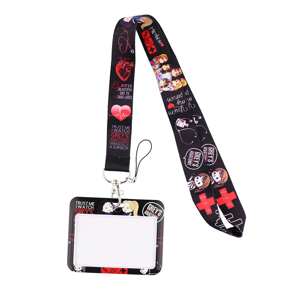 YL725 Wholesale Office Id card holder Pretty Neck Strap lanyards id badge holder Card Cover Key Chain Doctor Nurse Accessories