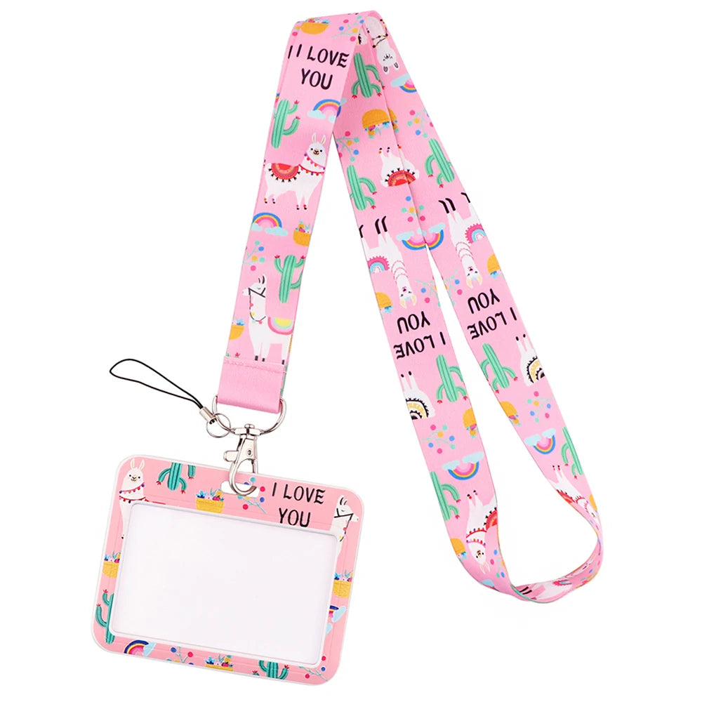 YL725 Wholesale Office Id card holder Pretty Neck Strap lanyards id badge holder Card Cover Key Chain Doctor Nurse Accessories