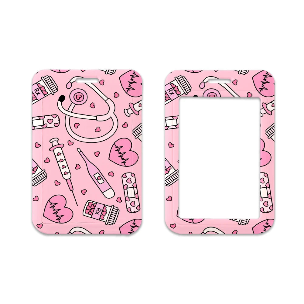 Cute Medical Care Card Cover Nurse Dentist Kawaii Cartoon Bus Card Protective Sleeve Office Bag Pendant Keychain