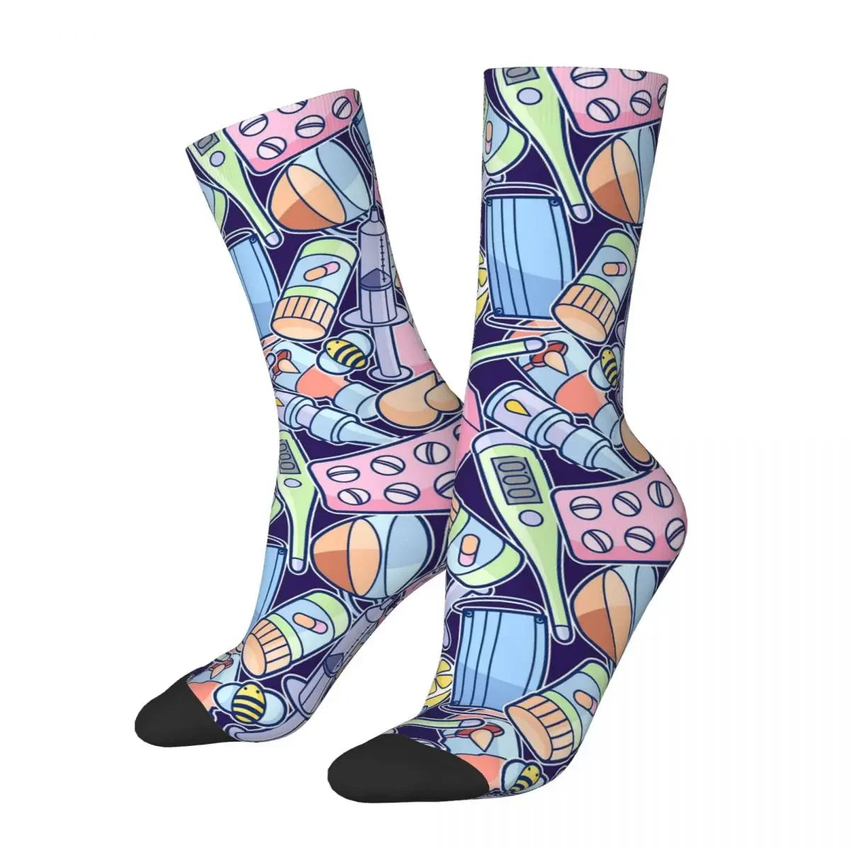 Cute Hospital Medical Pattern Gift For Nurses And Doctors Socks Harajuku Super Soft Stockings All Season Long Socks Accessories