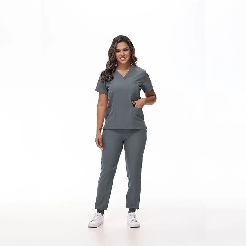 Hot Sale Medical Scrubs Uniform New Doctor and Nurse Uniform Durable Dental Pediatric Quick-Dry Healthcare services Set 42109