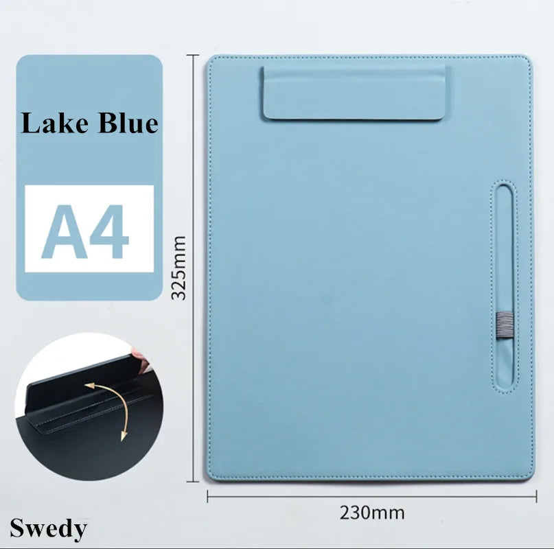 A4 325x230mm PU Leather Magnetic File Clip Board Foldable Menu Paper Holder Nursing Writing Pad Clipboard