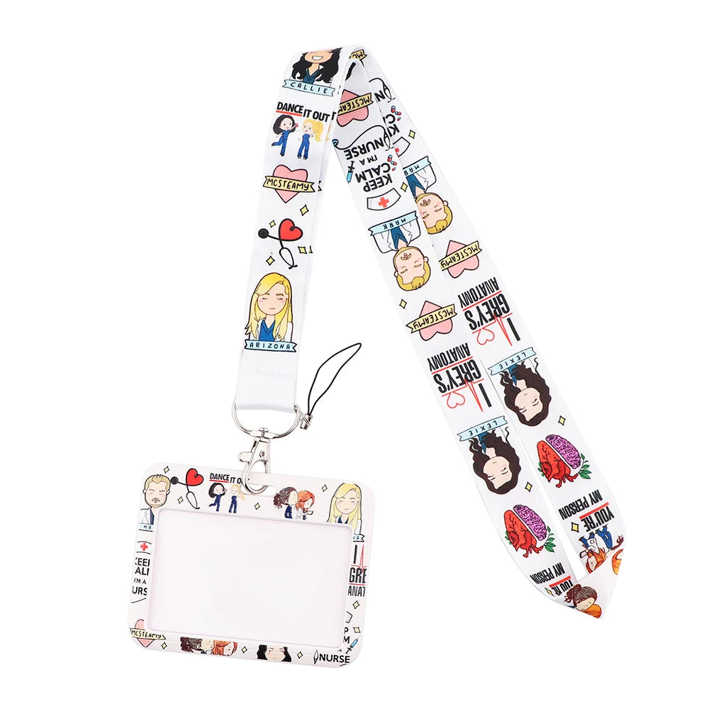 YL725 Wholesale Office Id card holder Pretty Neck Strap lanyards id badge holder Card Cover Key Chain Doctor Nurse Accessories