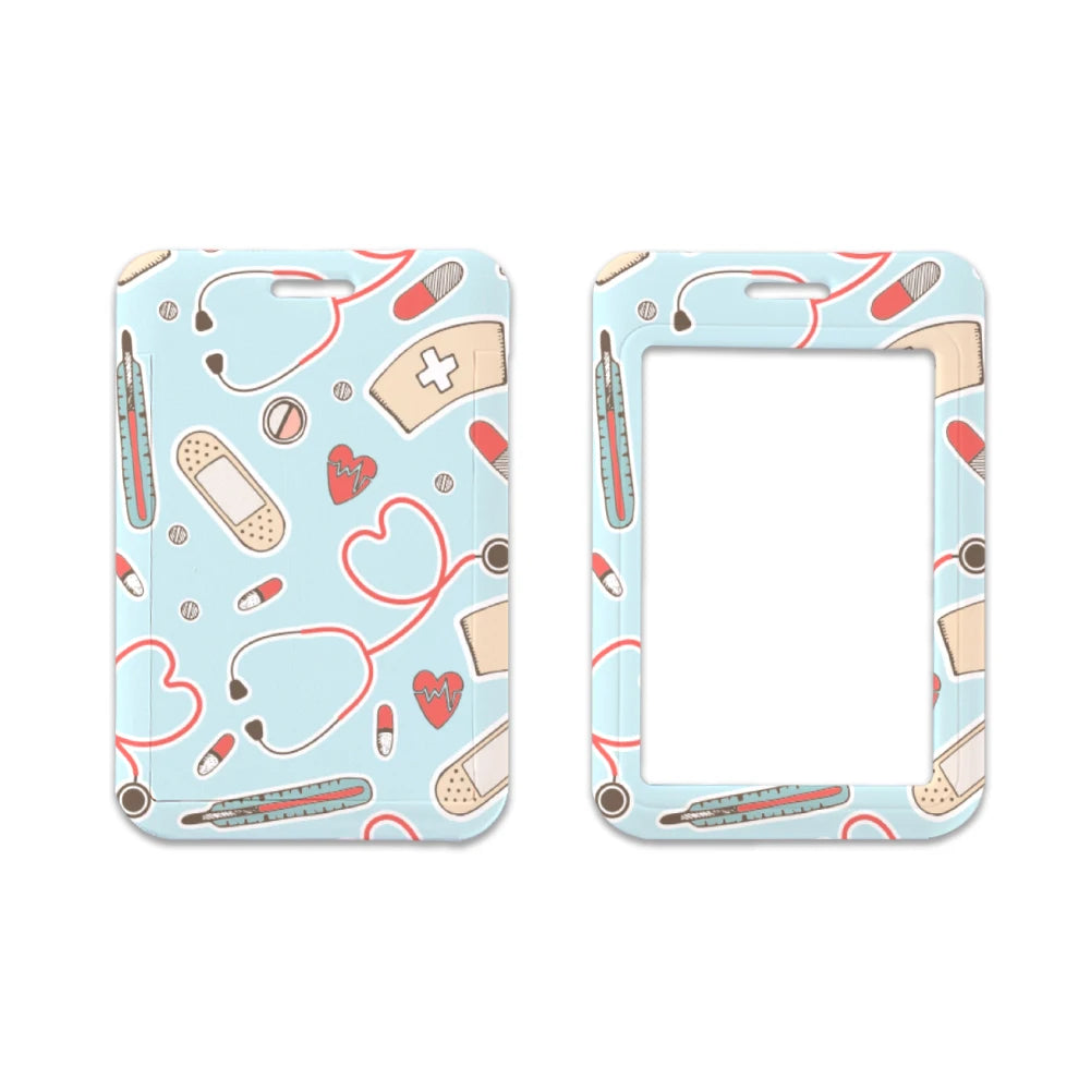 Cute Medical Care Card Cover Nurse Dentist Kawaii Cartoon Bus Card Protective Sleeve Office Bag Pendant Keychain