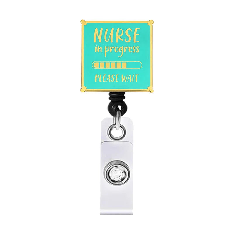 New Cute Stethoscope & Coffee Nurse Doctor Badge Reel Retractable ID Badge Holder With 360 Rotating Alligator Clip Name Holder