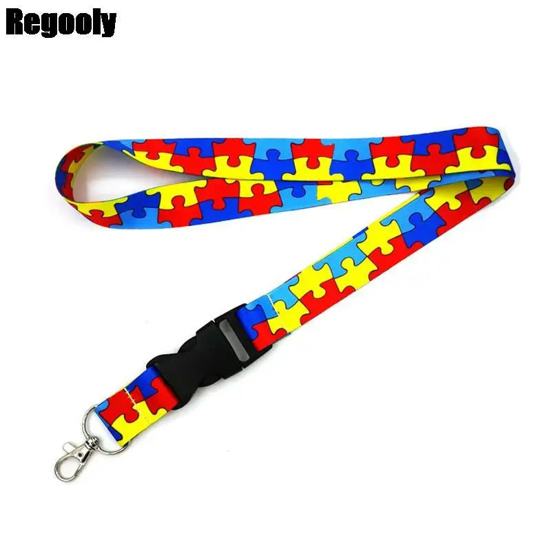 Autism Awareness Cute Cards Cover Lanyard Retractable Student Nurse Badge Reel Clips Cartoon ID Card Badge Holder accessories