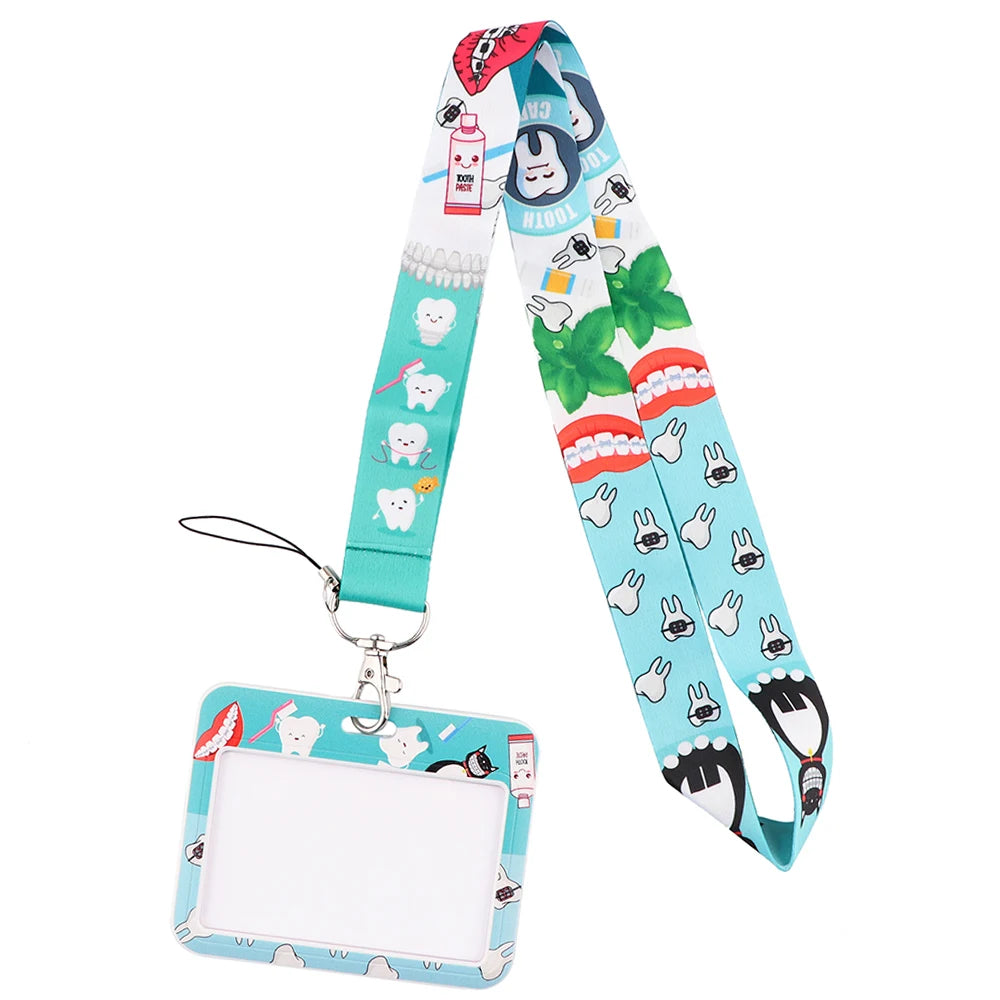 YL725 Wholesale Office Id card holder Pretty Neck Strap lanyards id badge holder Card Cover Key Chain Doctor Nurse Accessories