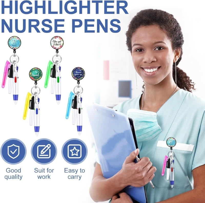 Easy Carry Nurse Pen Set Smooth Writing for Healthcare Workers Documentation Practical and Retractable Quick Access Clip