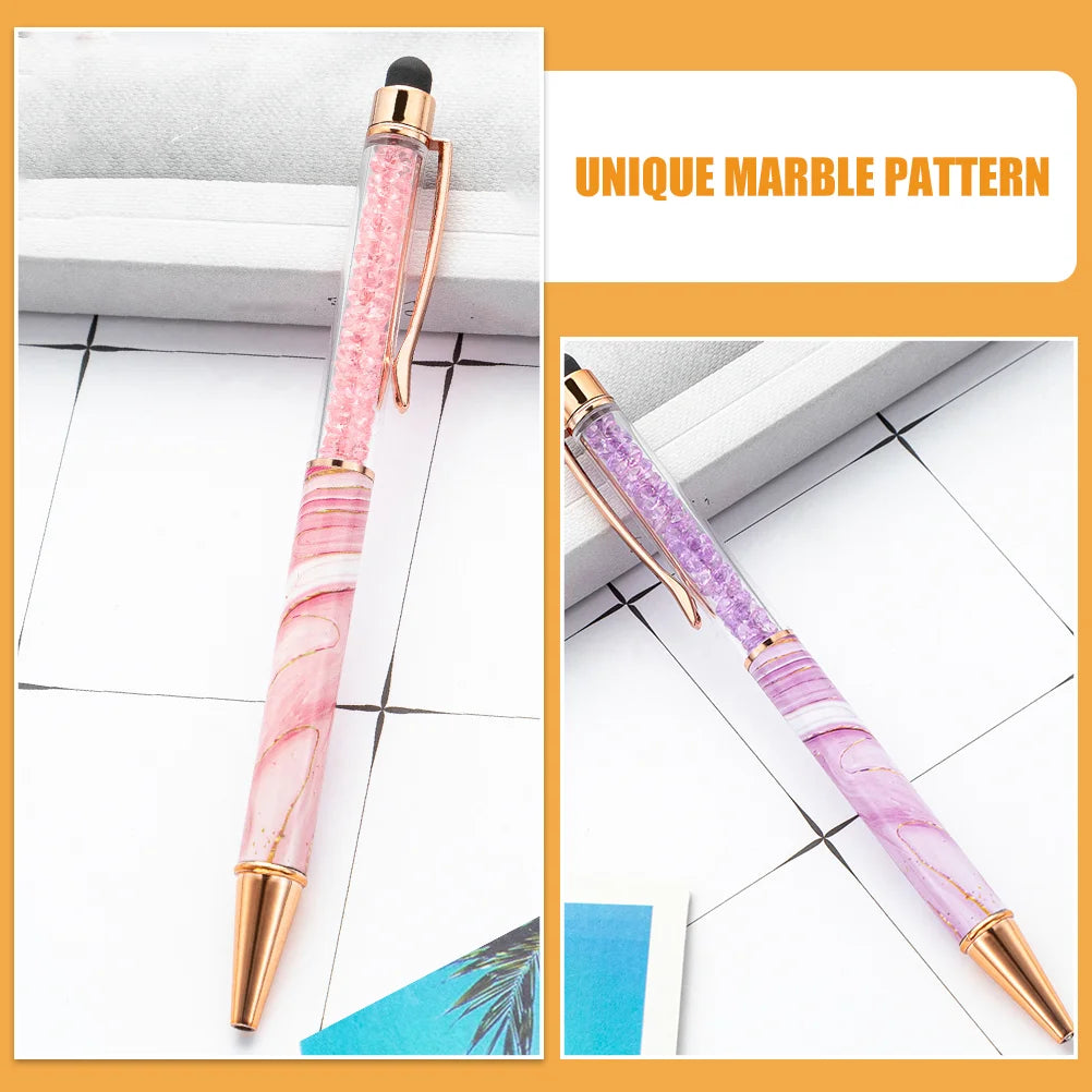 6 Pcs Marble Ballpoint Pen Pens Fine Smooth Writing Twist Tip Cute Nursing School Essentials Office for Women