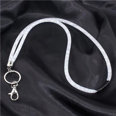 NECK RHINESTONE CRYSTAL LANYARD& RETRACTABLE ID NAME BADGE REEL PHONE KEY HOLDER Pendant Necklace