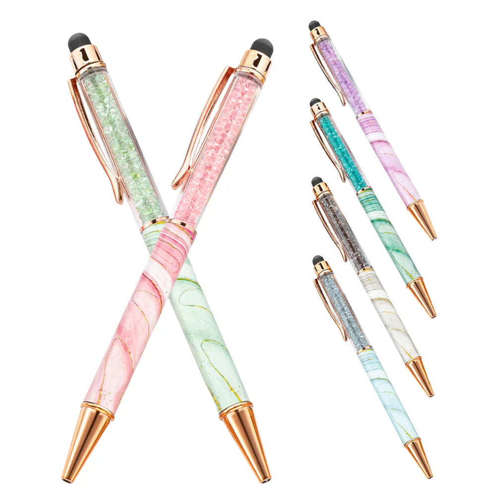 6 Pcs Marble Ballpoint Pen Pens Fine Smooth Writing Twist Tip Cute Nursing School Essentials Office for Women