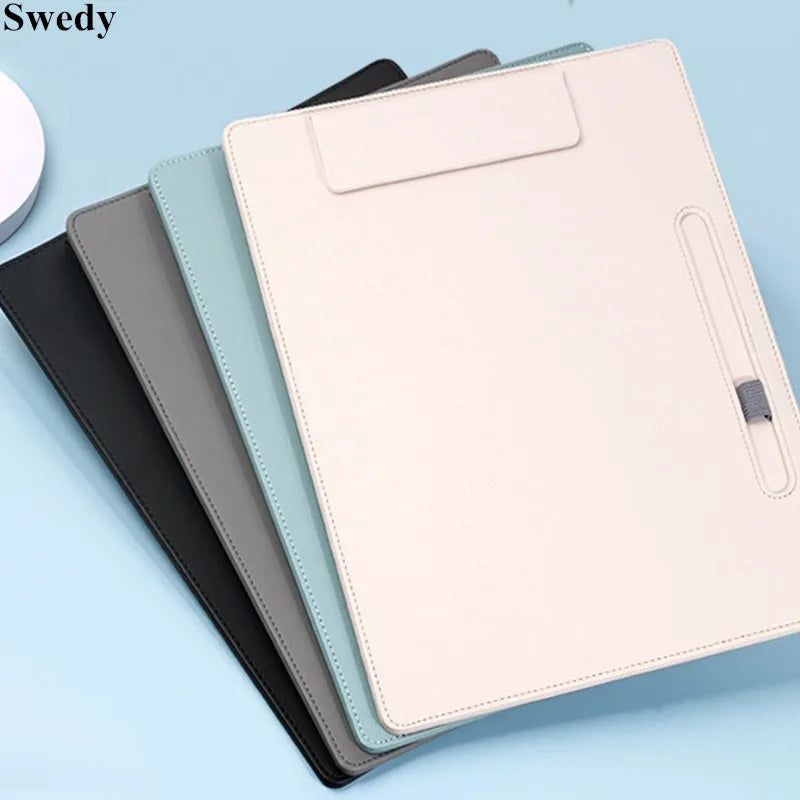 A4 325x230mm PU Leather Magnetic File Clip Board Foldable Menu Paper Holder Nursing Writing Pad Clipboard