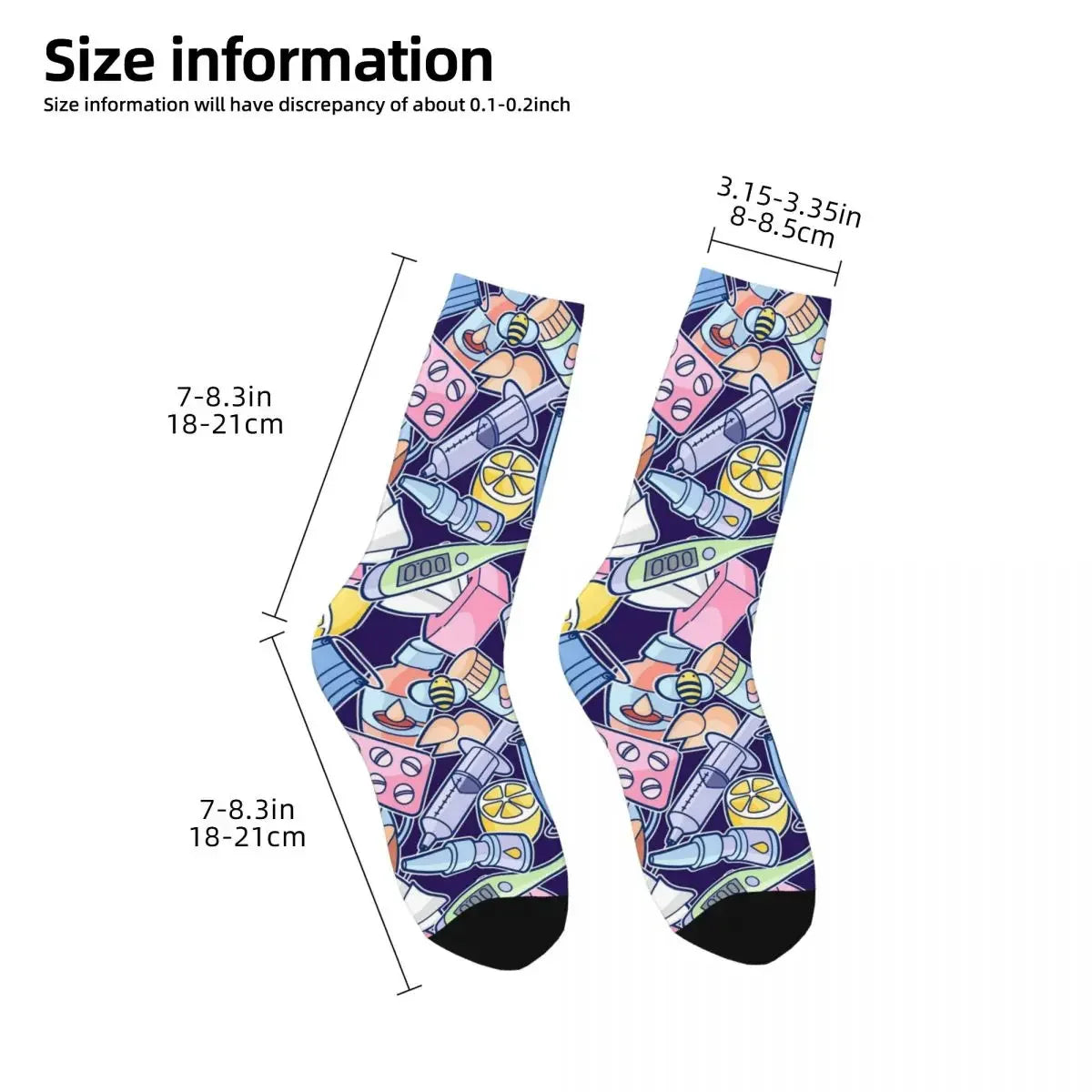 Cute Hospital Medical Pattern Gift For Nurses And Doctors Socks Harajuku Super Soft Stockings All Season Long Socks Accessories