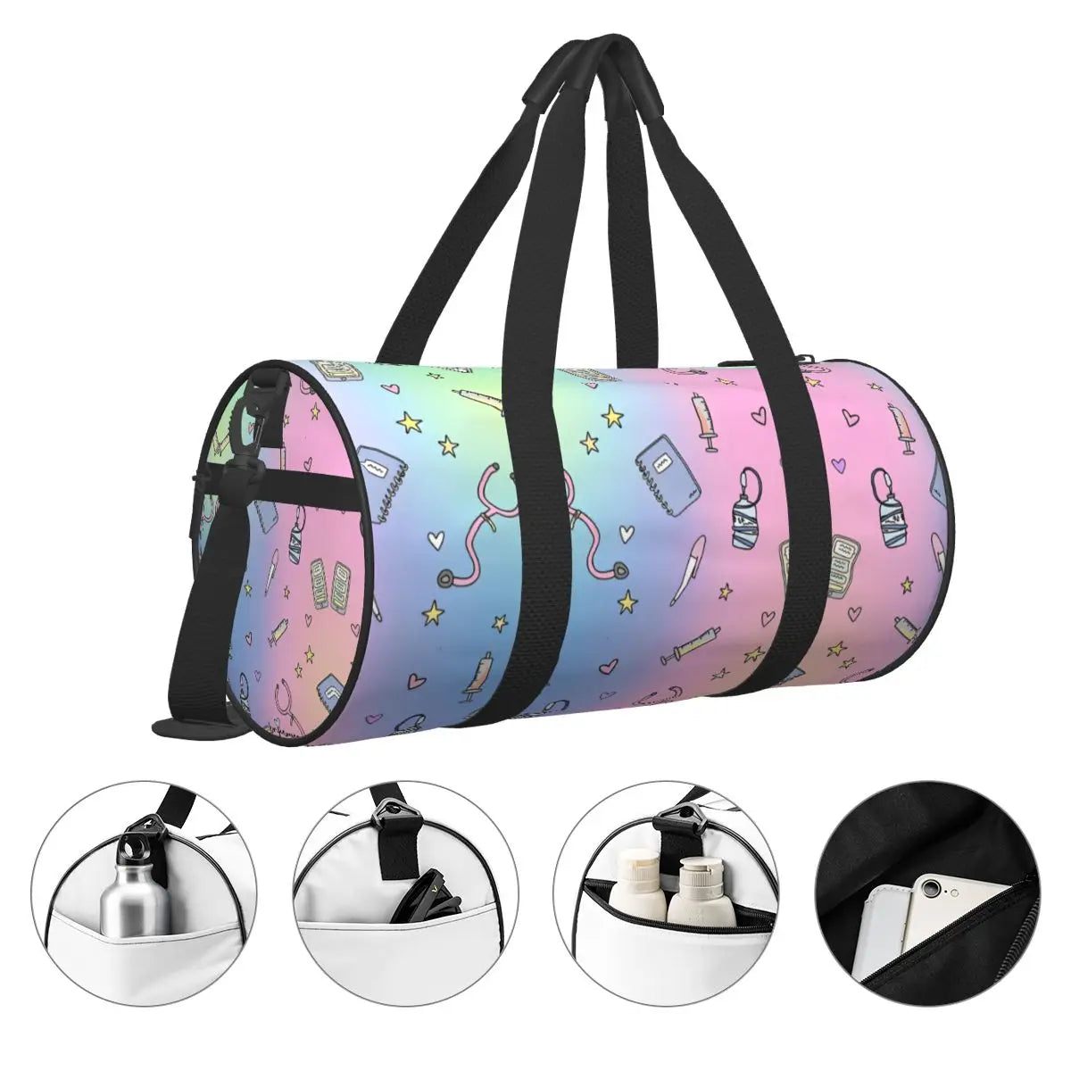 Enfermera En Apuros Nurse Gym Bag Portable Sports Bags Gym Accessories Travel Training Handbag Cute Fitness Bag For Male Female