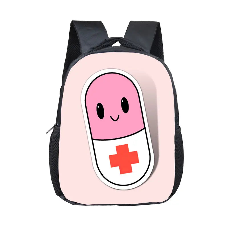 Cute Doctor Nurse Uniform Backpack for 2-4 Years Old ECG Hospital Children School Bags Medical Stethoscope Syringe Kid BookBag