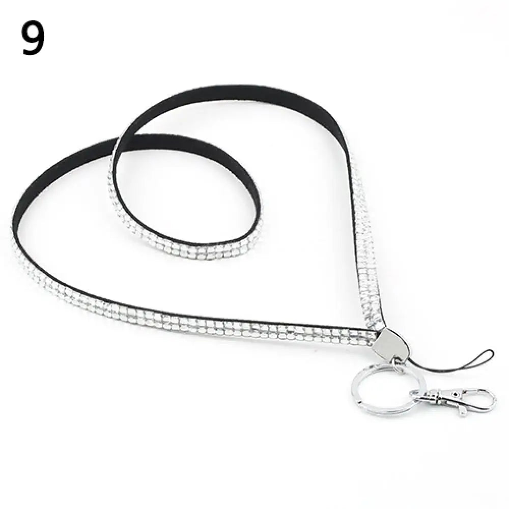 Luxury Rhinestone Bling Shiny Phone Lanyard ID Badge Cellphone Key Holder Ring Strap Phone Accessories