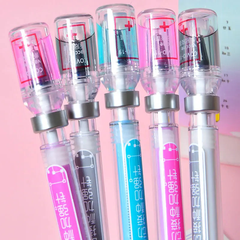 20Pcs Cute Kawaii Novelty Nurse Needle Syringe Shaped Highlighter Marker Marker Pen Stationery School Supplies