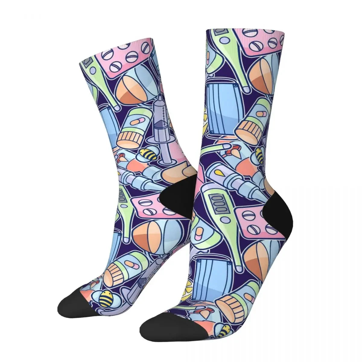 Cute Hospital Medical Pattern Gift For Nurses And Doctors Socks Harajuku Super Soft Stockings All Season Long Socks Accessories