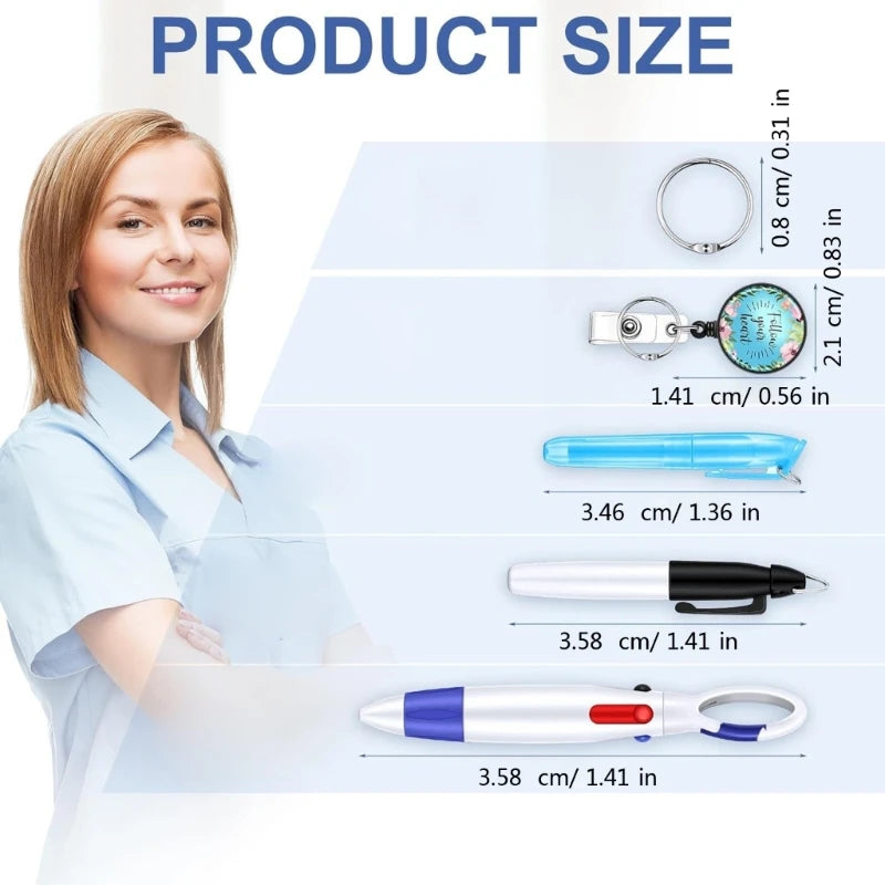 Easy Carry Nurse Pen Set Smooth Writing for Healthcare Workers Documentation Practical and Retractable Quick Access Clip