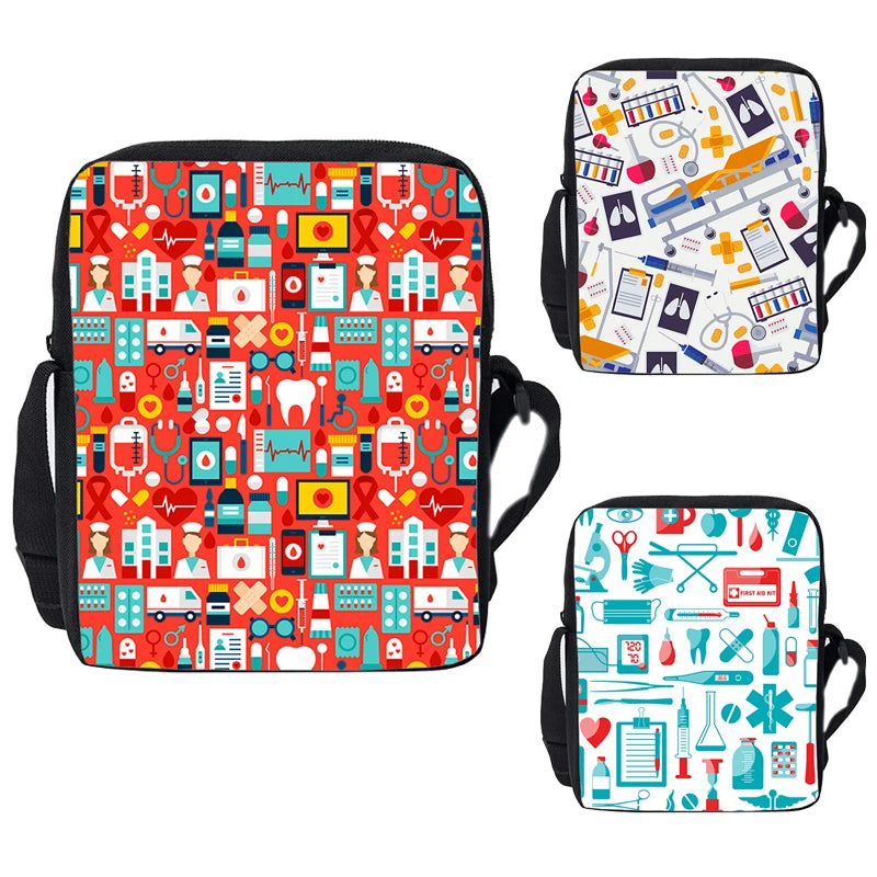 Hot Sale Doctor Nurse ECG Printing 3D Shoulder Bags Teenager Girls Boys Children Cute Messenger Bags Travelbox Student Bagpack