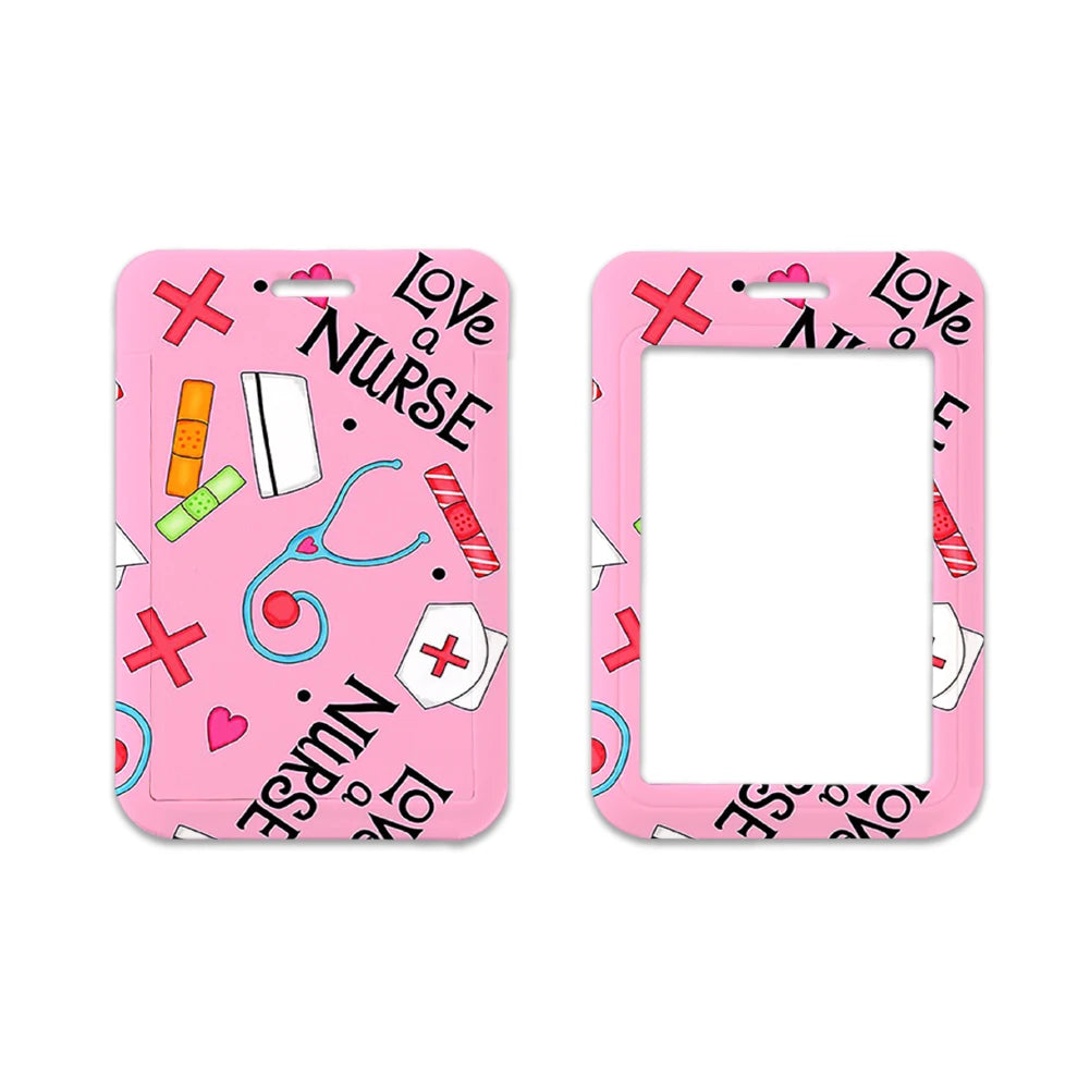 Cute Medical Care Card Cover Nurse Dentist Kawaii Cartoon Bus Card Protective Sleeve Office Bag Pendant Keychain