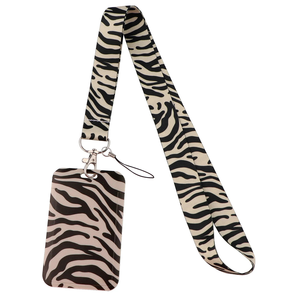 Cute Zebra Cow Pattern ID Card Holder Lanyard Credential Holders Neck Straps Women Badge Holder Keychains Phone Accessories