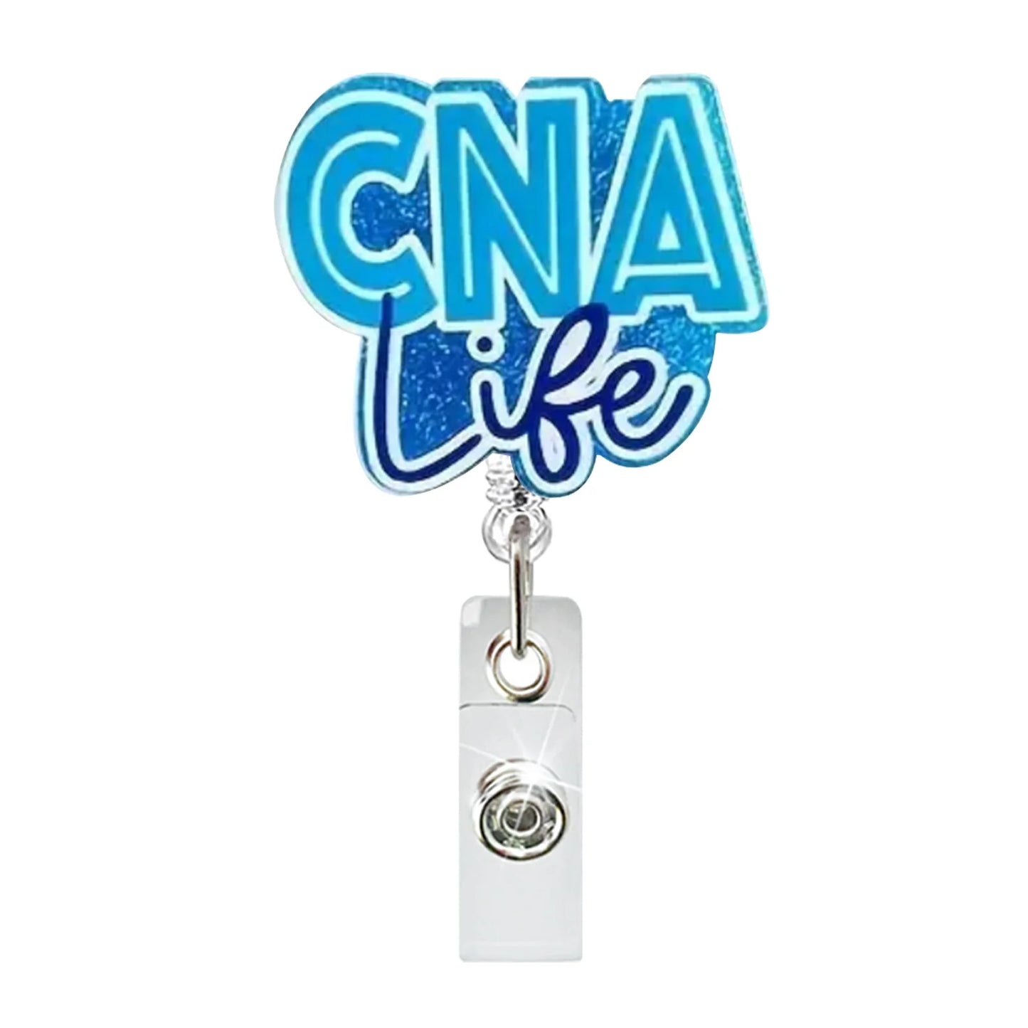 Medical Acrylic Cna Rotate Badge Reel Nurse Workers Enfermera Id Holder Retractable Card Holder Accessory Name Card Supplies