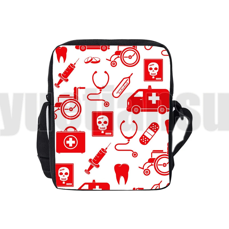 Hot Sale Doctor Nurse ECG Printing 3D Shoulder Bags Teenager Girls Boys Children Cute Messenger Bags Travelbox Student Bagpack