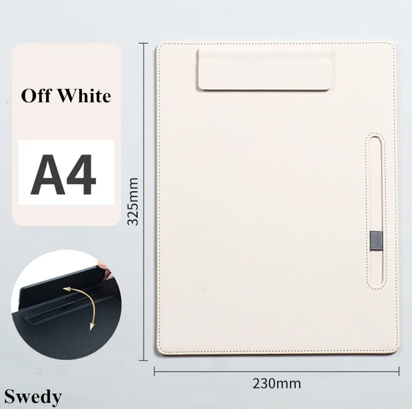 A4 325x230mm PU Leather Magnetic File Clip Board Foldable Menu Paper Holder Nursing Writing Pad Clipboard