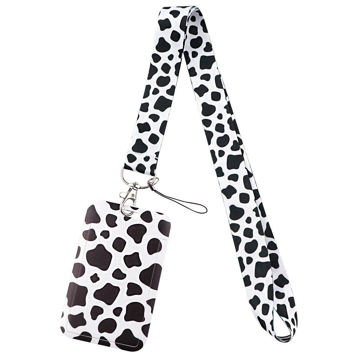 Cute Zebra Cow Pattern ID Card Holder Lanyard Credential Holders Neck Straps Women Badge Holder Keychains Phone Accessories