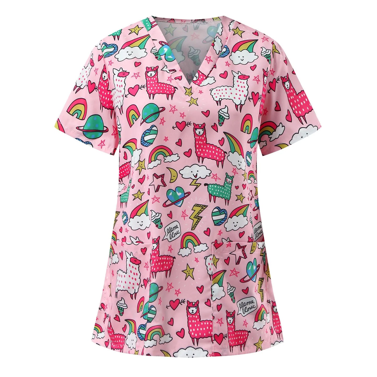 Medical Surgical Uniforms Cute Cartoon Graphic Beauty Salon Pharmacy Scrubs Tops Dentistry Pet Doctor Overalls Nurse Uniform