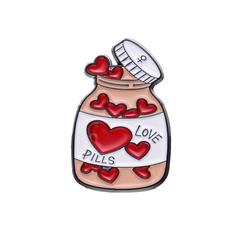 Cute Medicine Bottle Brooch Cartoon Doctor Nurse Jewelry Gift Hospital Badge Metal Wholesale Custom Women Men Hat Lapel Clothes