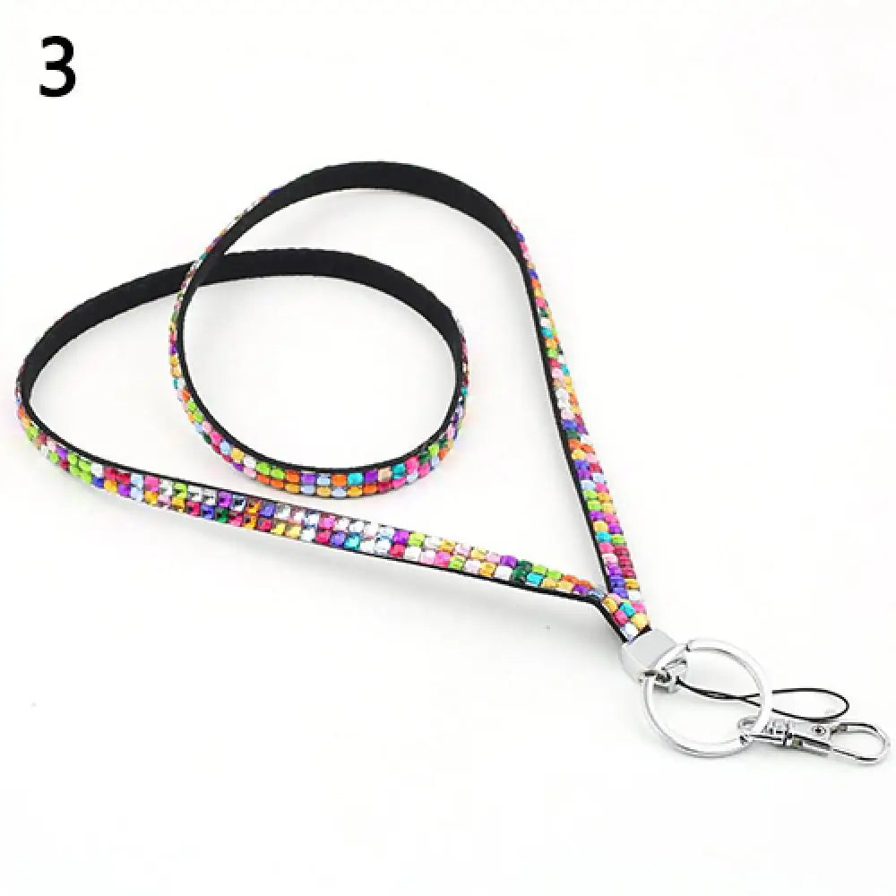 Luxury Rhinestone Bling Shiny Phone Lanyard ID Badge Cellphone Key Holder Ring Strap Phone Accessories