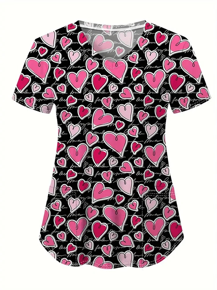 Hospital Nursing Scrub Top Printed Cotton Uniform High-quality Doctor Surgical Gown Hospital Accessories Pediatric Clinical Tops